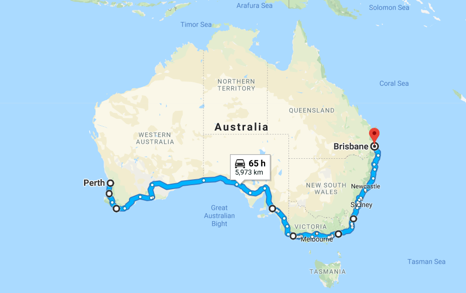 Printable Map Of East Coast Australia