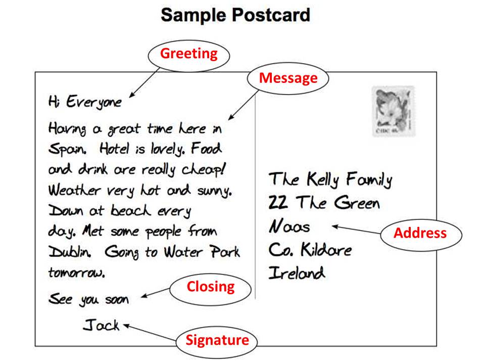 NOTIBLOG WRITING POSTCARDS IN ENGLISH