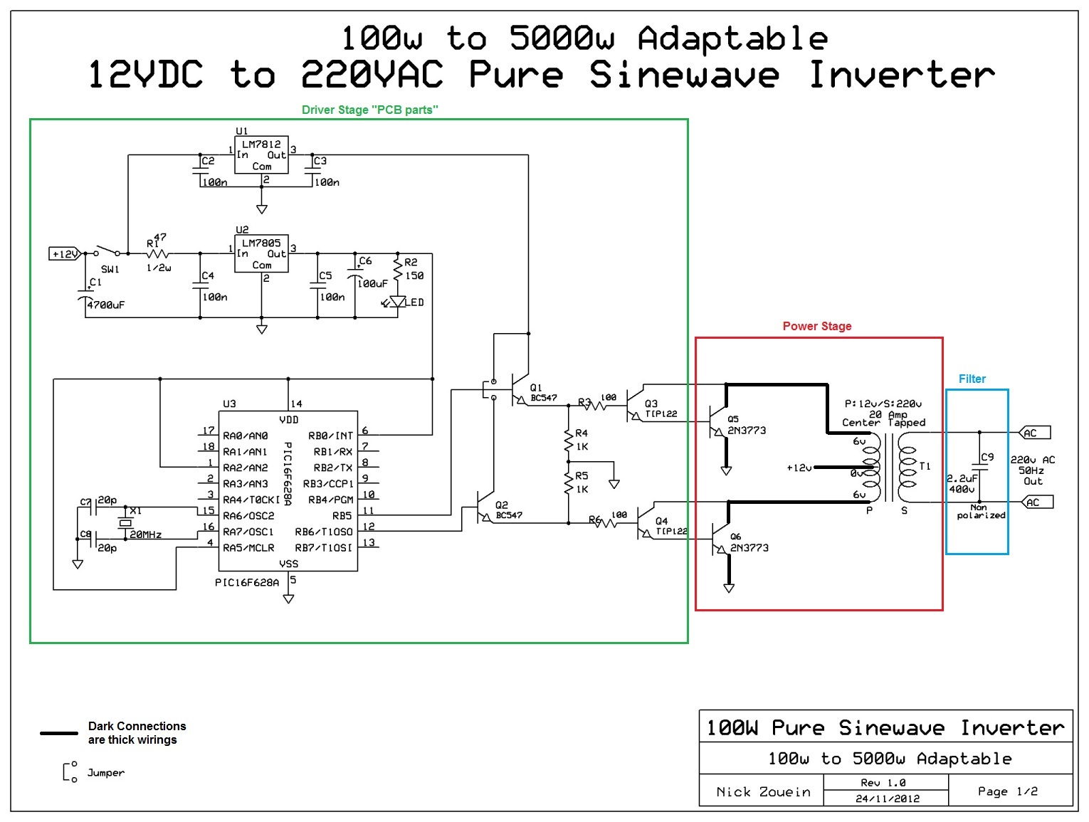 Pure Sine Wave Inverter Circuit Diagram Free Download