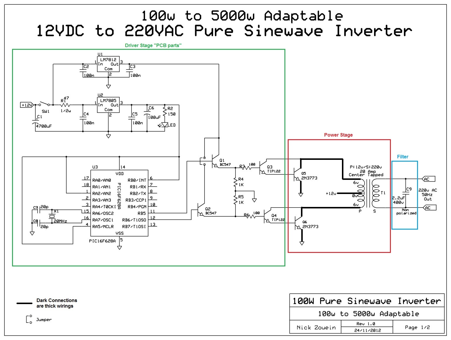 Pure Sine Wave Inverter Circuit Diagram Free Download | Home Wiring Diagram