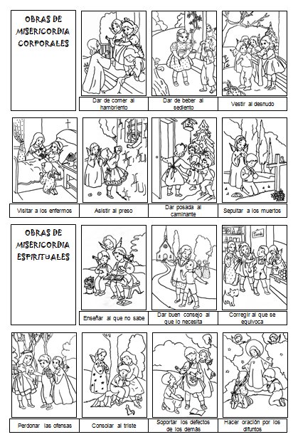 Dibujo de obras de misericordia - COLOREA TUS DIBUJOS