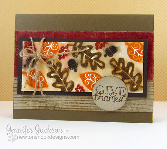 Give Thanks card by Jennifer Jackson for Newton's Nook Designs | Falling into Autumn Stamp set
