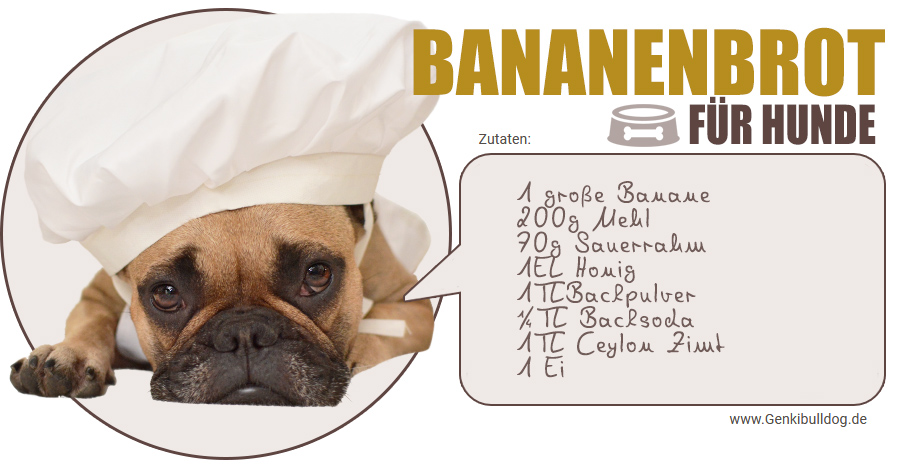 Rezept Hundekuchen Bananenbrot für Hunde selbst backen Rezept Hundekuchen Bananenbrot für Hunde selbst backen