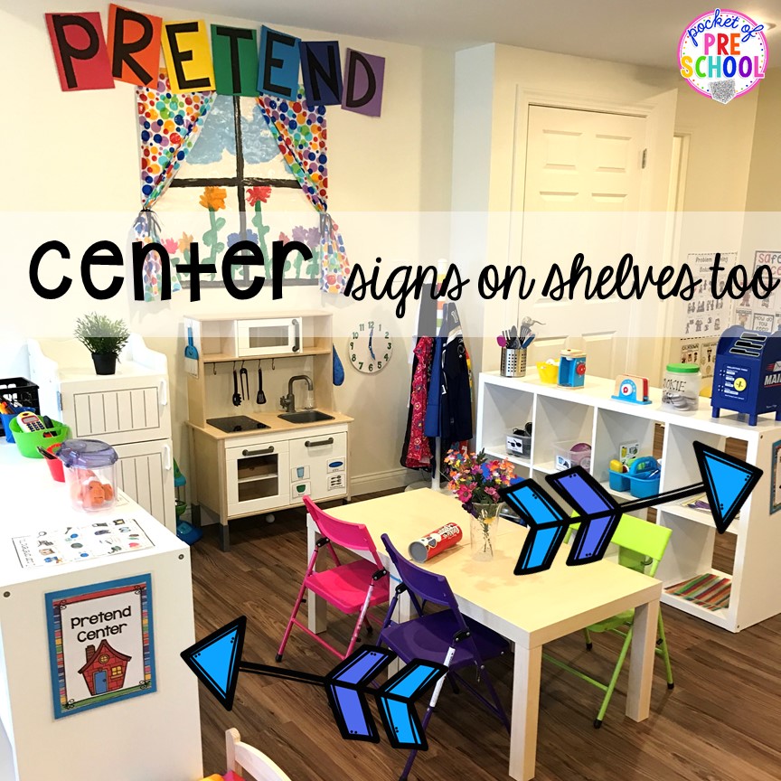 Editable Center Signs Pocket Of Preschool