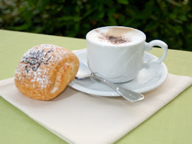 Morning Cappuccino at Eden Grand Hotel, Lake Lugano, Lugano, Switzerland