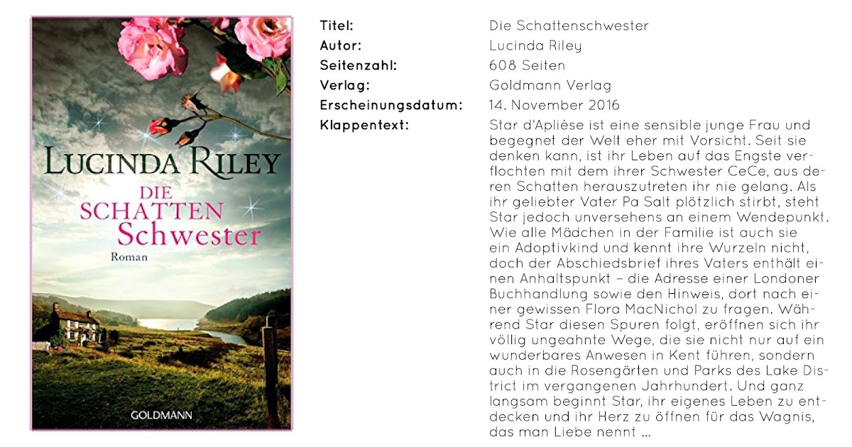 [Rezension] Die Schattenschwester von Lucinda Riley Schreiben und Lesen mit Tintenhexe