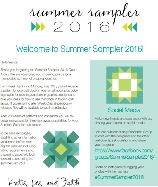 sewhungryhippie Summer Sampler quick tips Block 1