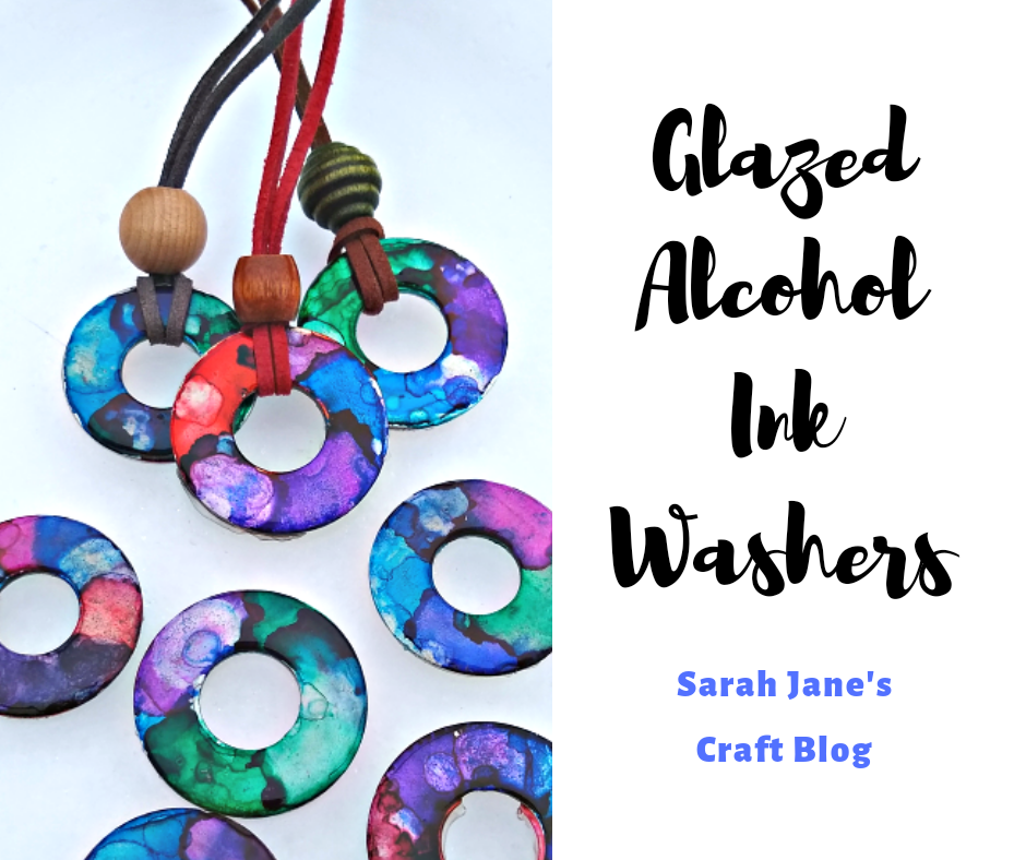 Glazed Alcohol Ink Washers Testing Three Types of Glaze