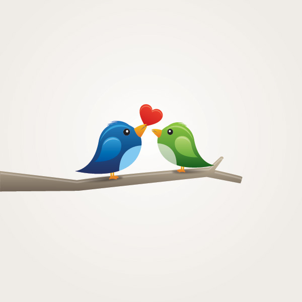 birds in love free vector