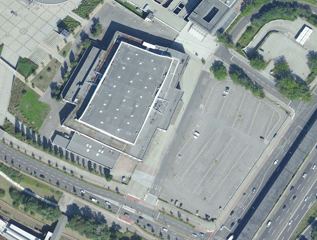 Baustelle CCB, Neubau Citycube Berlin, Jaffeestraße, Ehemalige Deutschlandhalle, Google Earth Bildaufnahmen, 14055 Berlin, 1943 - 2012