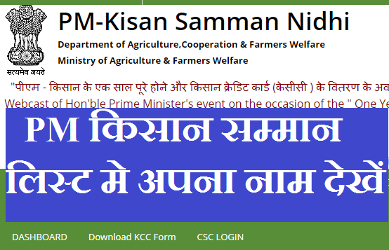 PM किसान सम्मान लिस्ट मे अपना नाम देखें, PM Kisan Samman List 2020,