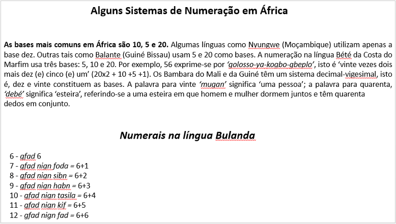 Etnomatemática – A Matemática no Continente Africano