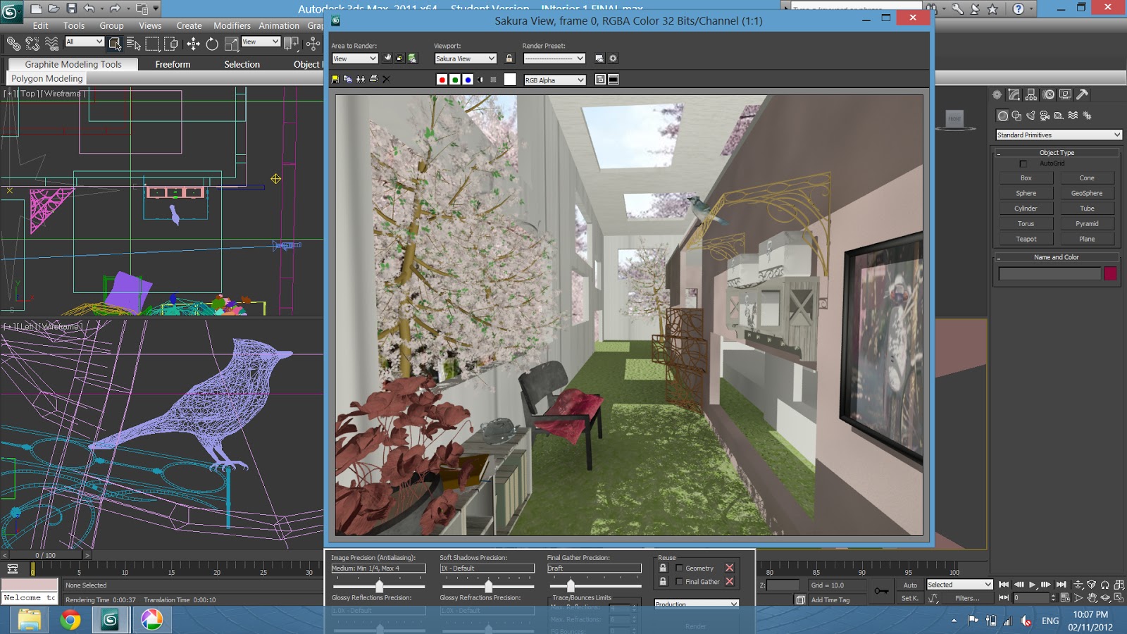 time to play: Progress : Interior Rendering