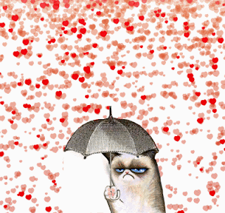 Keine Lust auf Valentinstag lustige Katze Regenschirm Herzen