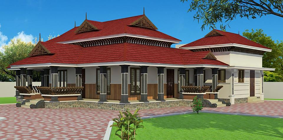 3 Bedrooom Traditional Home Design in 2400Sqft with Nadumuttam - Kerala