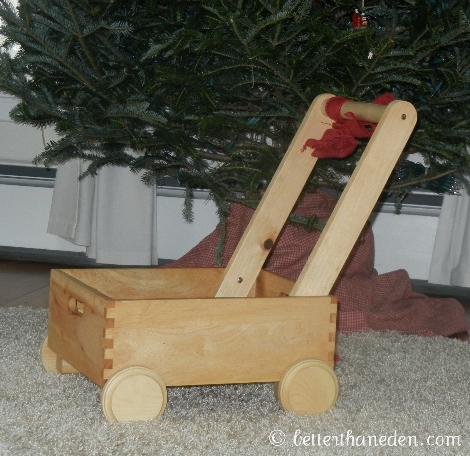 A Homemade Wooden Toddler Push Cart - Mary Haseltine