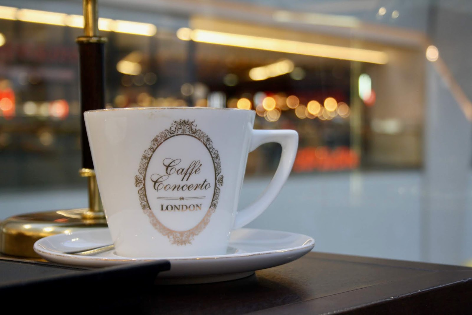 close up of a coffee cup at Caffe Concerto, Grand Central Station, Birmingham