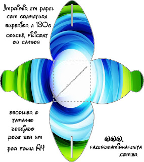 Azul y Verde: Cajas para Imprimir Gratis. Caja para cupcakes, chocolates o golosinas de Azul y Verde.