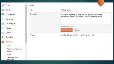 mengaktifkan meta diskripsi pada home page