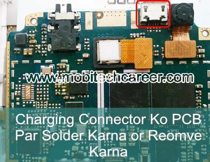 How to solder & remove Charging connector socket on pcb of a mobile cell phone in mobile phone repairing in hindi