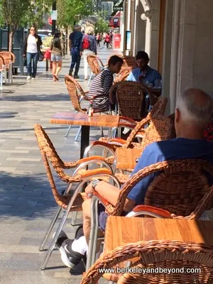 sidewalk seating at Copenhagen Bakery & Cafe in Burlingame, California