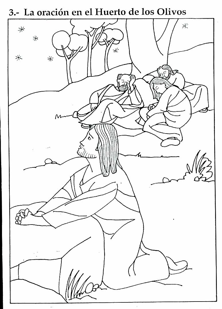 Jesús orando en el Huerto colorear