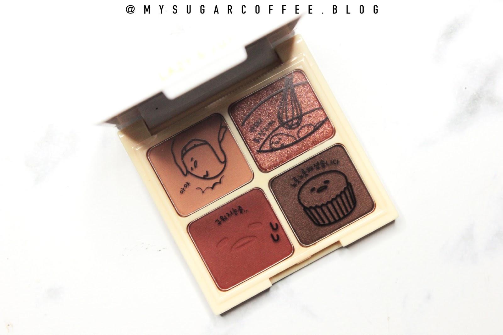MY SUGARCOFFEE REVIEW Gudetama Lazy & Joy Cupcake Edition Eyeshadow