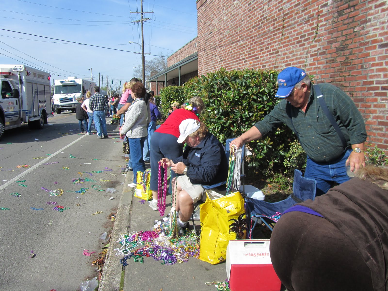 Cathi and Don on the road Thibodaux Mardi Gras Parade