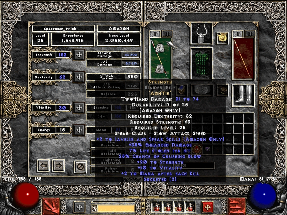 Best cRPGs FENDAZON Build, Diablo 2 Resurrected, Spearazon Part I