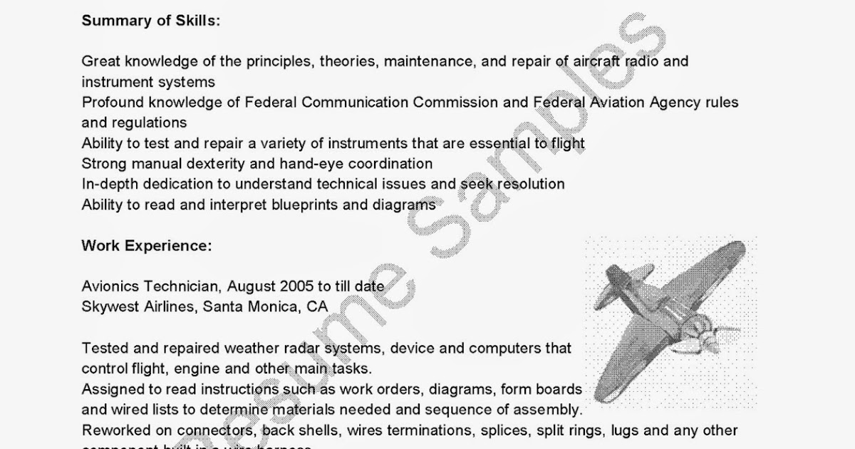 resume samples avionics technician resume sample avionics technician resume sample
