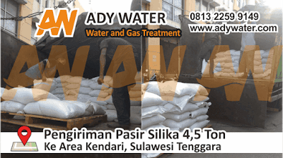 Pengiriman pasir silika 4,5 ton ke Kendari Pengiriman pasir silika 4,5 ton ke Kendari
