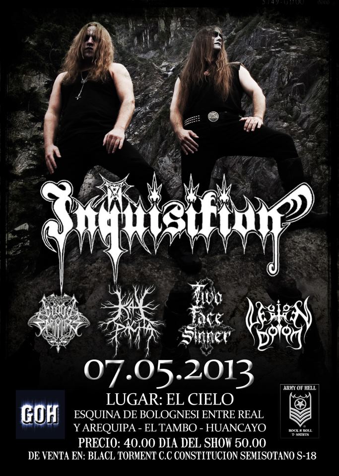 inquisition promete show lleno de brutalidad hoy en huancayo inquisition show flyer