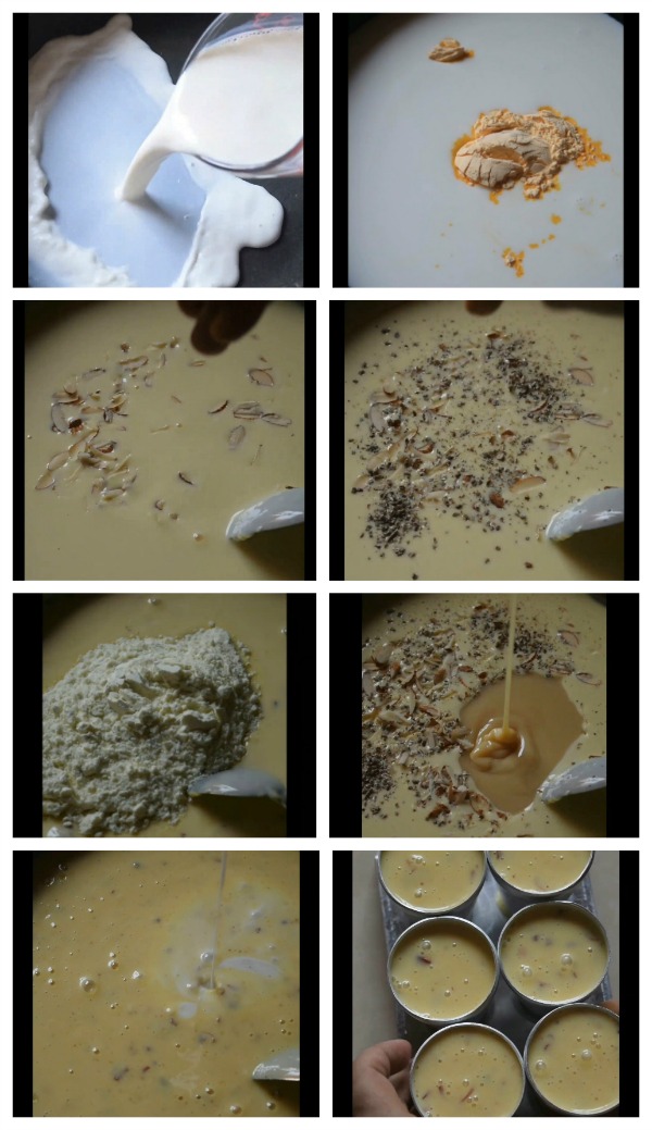 step by step images to make  badam kulfi almond kulfi