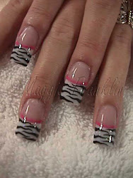 nail zebra nails acrylic designs tattoo tattoos pink sweethart tips slave