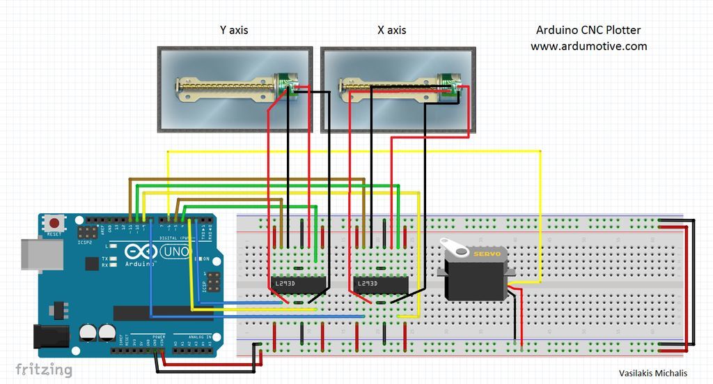 Electronic Constructions for Hobby: Mini CNC Plotter with ... cnc circuit diagram 