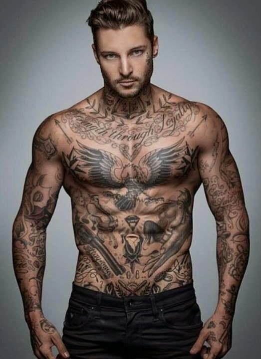 Men Chest with Eagle Tattoos, Eagle Men Chest Tattoo Design, Designs of Men Chest Tattoos, Birds, Parts,