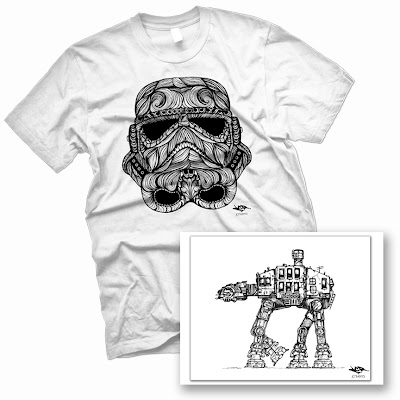JC Rivera x outsmART originals Star Wars Inspired “El Trooper” T-Shirt & “AT-HOME” Screen Print