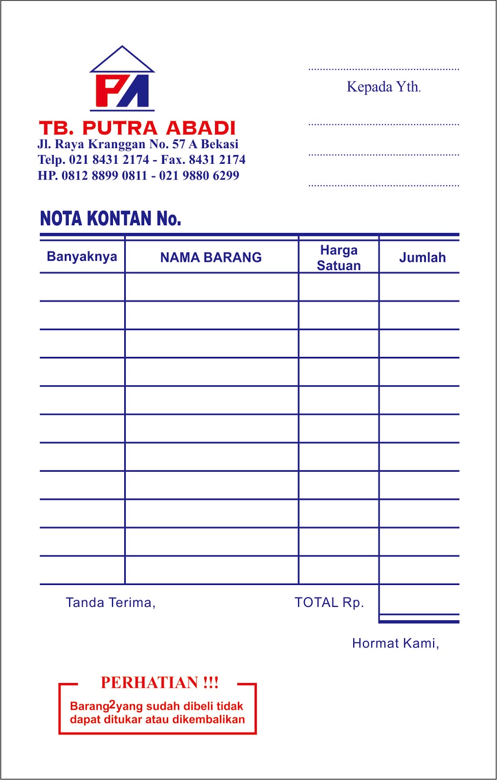 Contoh Invoice Makan - ID Jobs DB