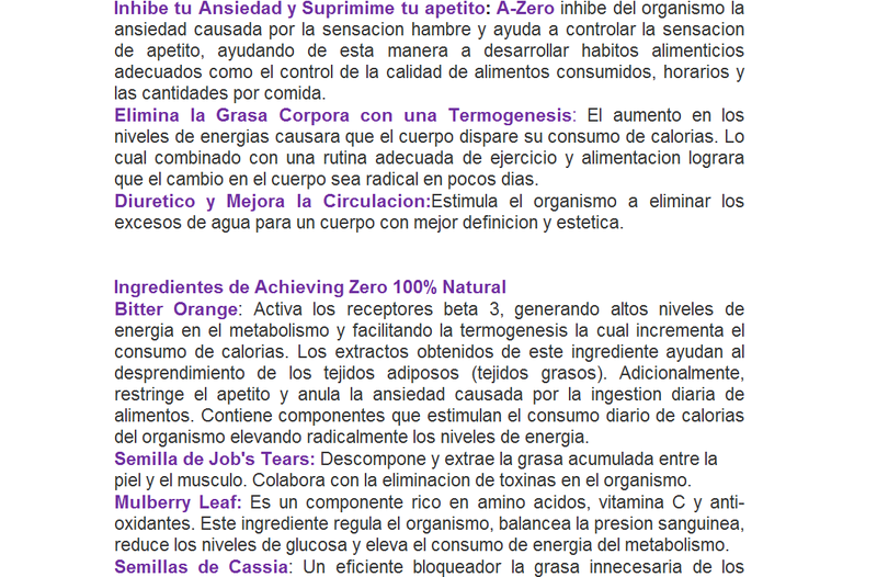 Dieta con achieving zero Dieta con achieving zero