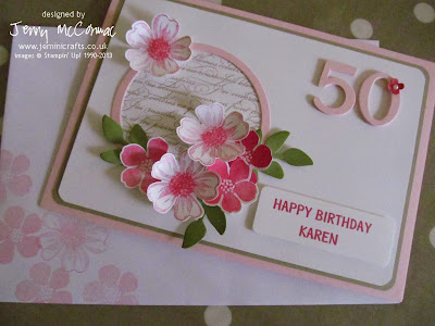 50th birthday card using Secret Garden and Flower Shop SU