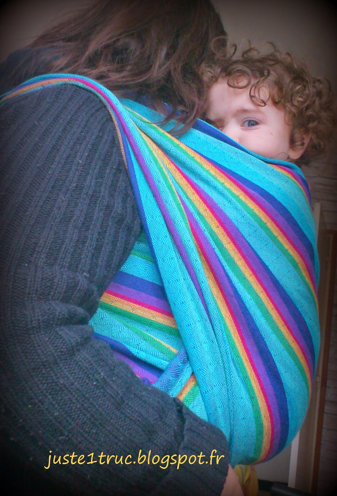 écharpe Vanamo wrap rainbow diamant laine extensible portage babywearing