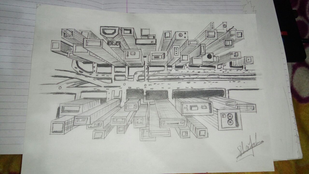 3d sketch of buildings