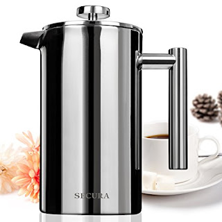 Secura Stainless Steel French Press Coffee Makers Bonus Stainless Steel Screen
