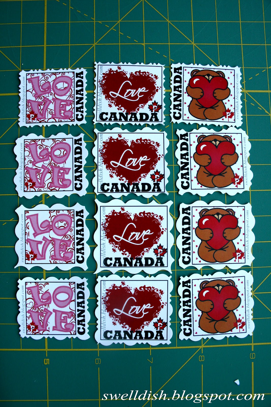 The Swell Dish Valentine Printable Stamps