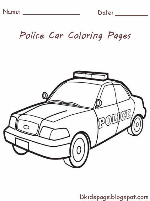 Kids Page: Police Car Coloring Pages | Printable Police Car Coloring