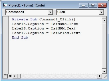 VB - Membuat Program BIODATA Menggunakan Visual Basic 