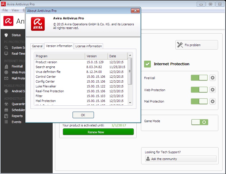 Avira Antivirus Pro 2017 Serial Key