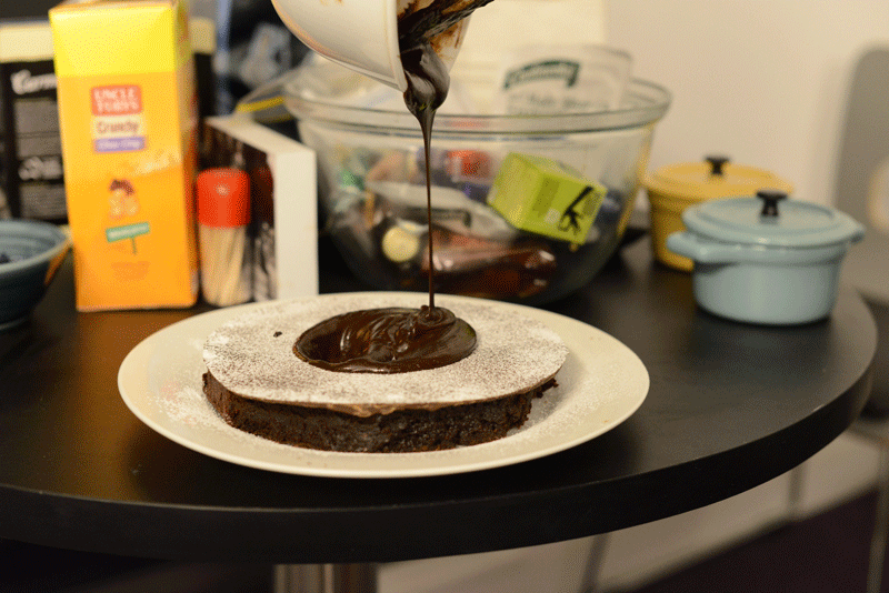 Chocolate Molten Lava Cake Fondue