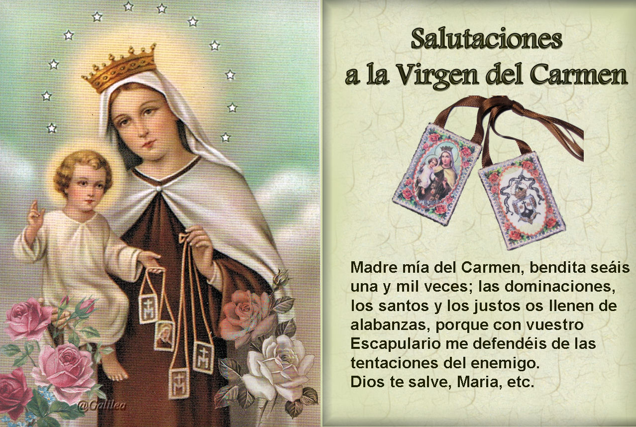 Santoral Cat³lico Virgen del Carmen SALUTACIONES A LA VIRGEN DEL CARMEN