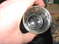 Jar with drilled hole
